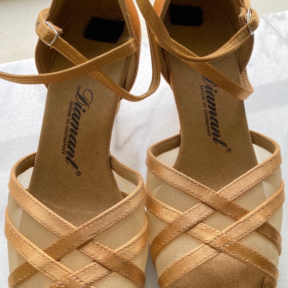 Diamant Latin Sandal Dance shoes, bronze satin - Picture 4 of 8